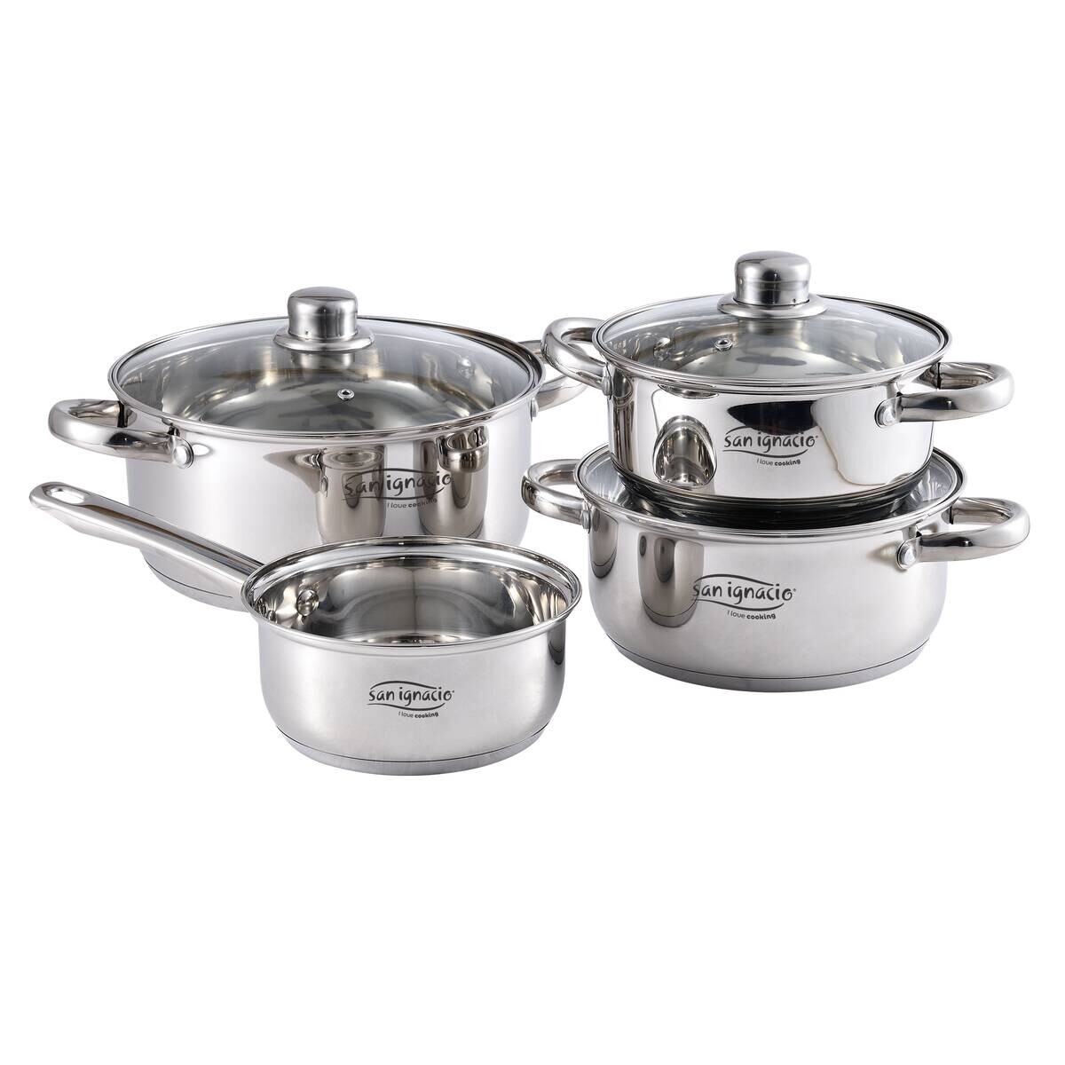 SAN IGNACIO Topfset CASSEL silber Edelstahl 7 tlg.