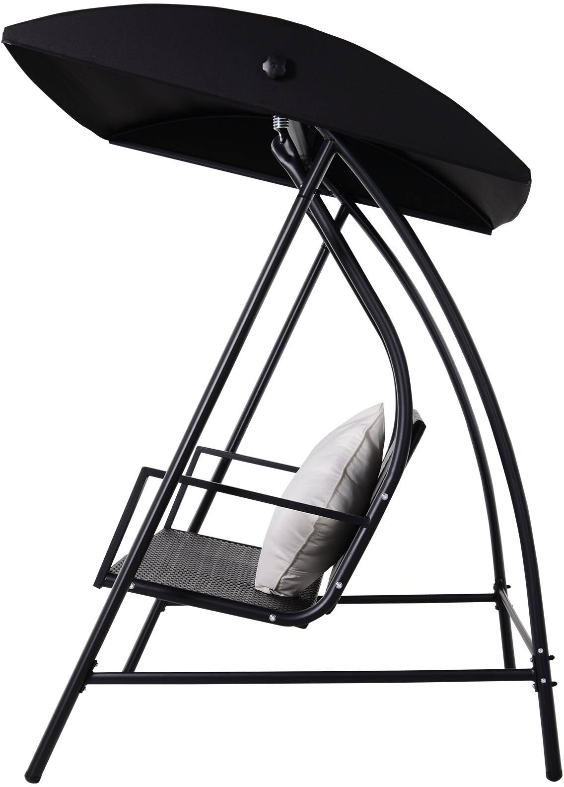 Outsunny Hollywoodschaukel schwarz Polyrattan B/H/L: ca. 124x179x198 cm