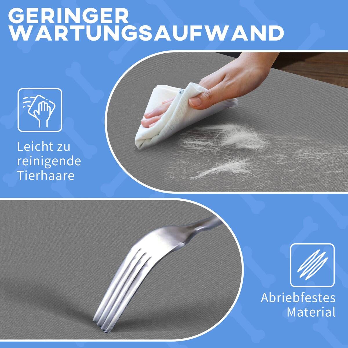 PawHut Hundebett grau Polyester-Mischgewebe B/H/L: ca. 58x20x71 cm