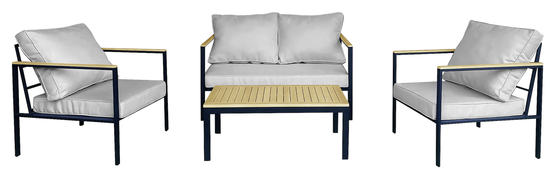 POCOline Gartensitzgruppe Mykonos anthrazit Stahl