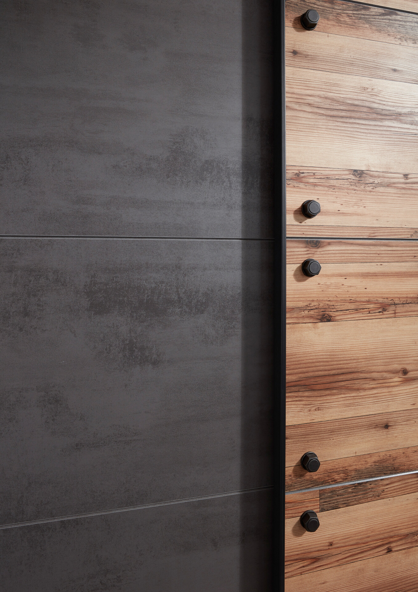 Schwebetürenschrank Dover Alpin Lodge Nachbildung Betonoxid Optik B/H/T: ca. 270x210x60 cm