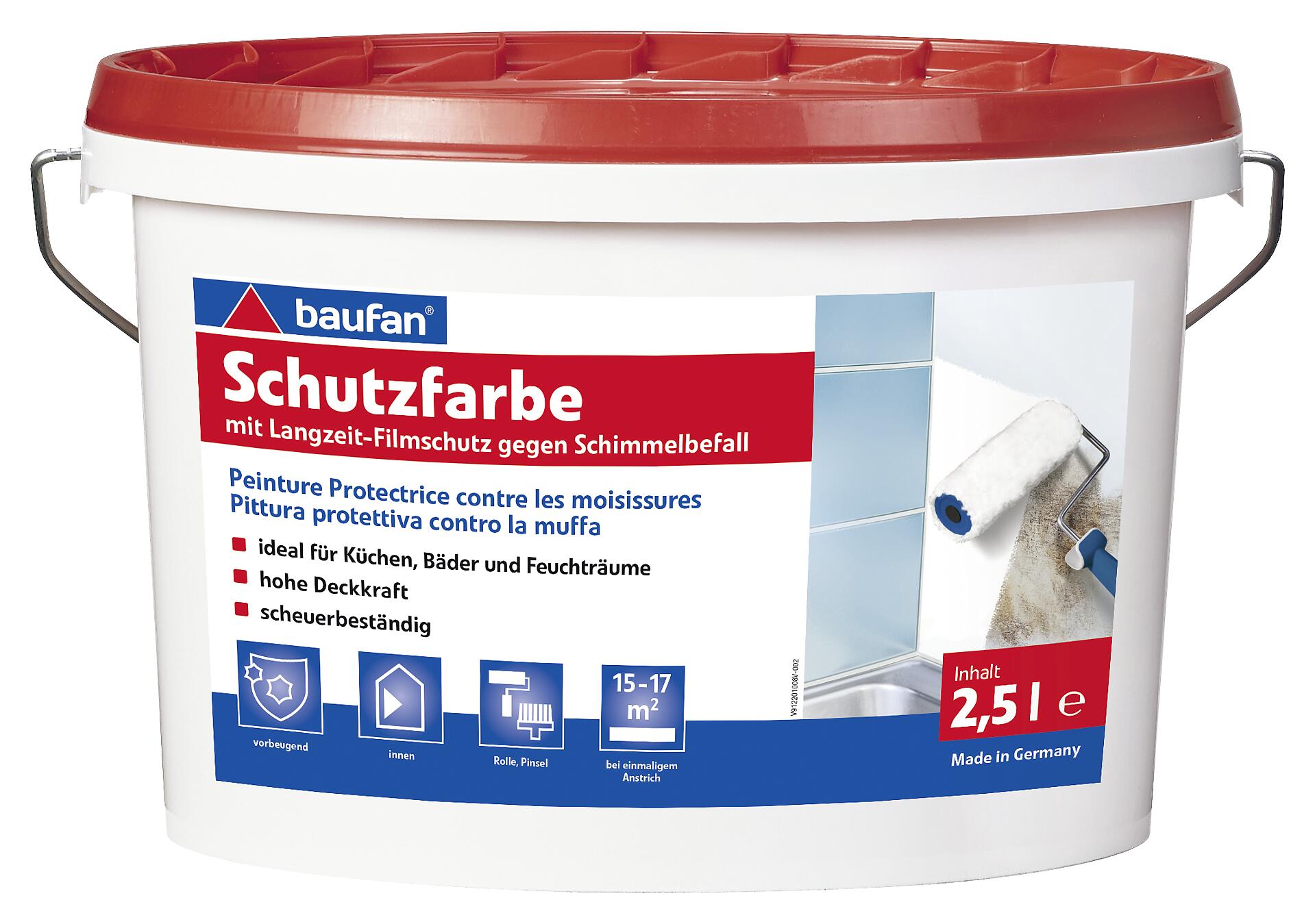 Baufan Anti-Schimmelfarbe weiß ca. 2,5 l