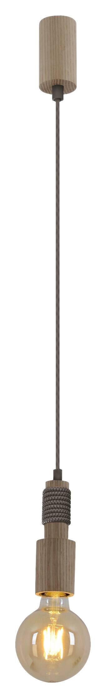 Näve Leuchten Pendelleuchte 141627 Bento natur Holz Textil Kunststoff B/H/T: ca. 5x100x5 cm E27 1 Brennstellen