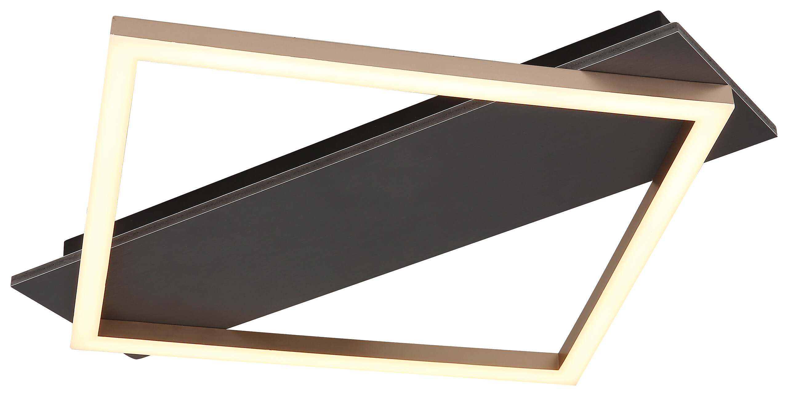 GLOBO LED-Deckenleuchte Opal champagner mattschwarz Metall Kunststoff MDF B/H/L: ca. 46,7x6x52 cm 1 Brennstellen