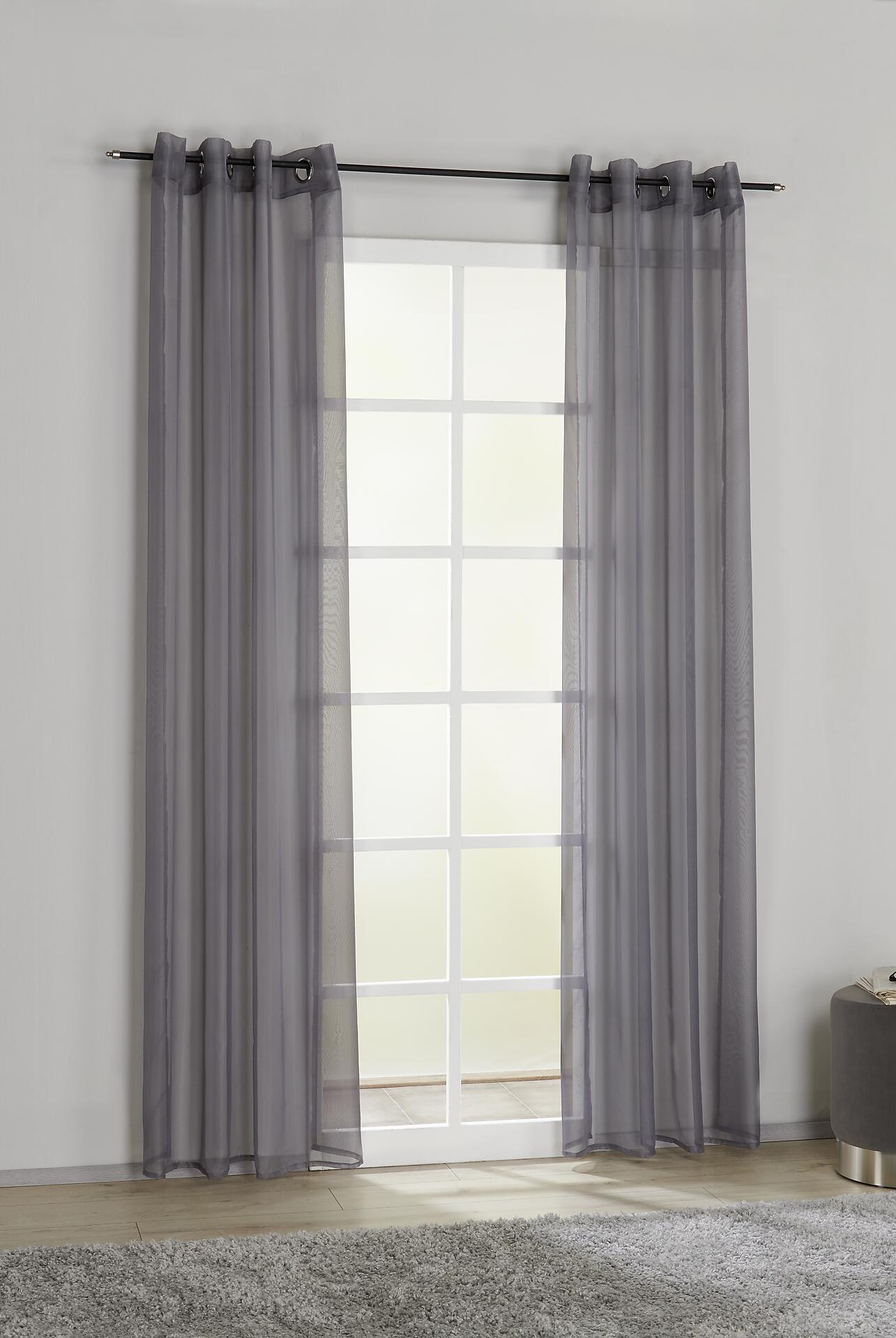 POCOline Ösenvorhang Micha silber B/L: ca. 135x235 cm