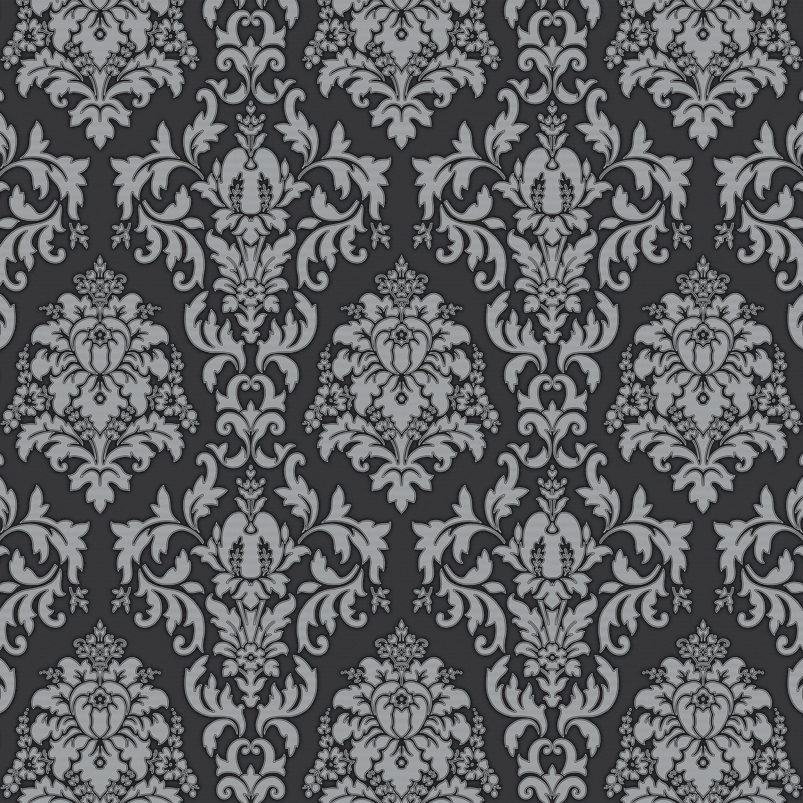 UGEPA Vinyltapete Ornament schwarz grau B/L: ca. 53x1005 cm