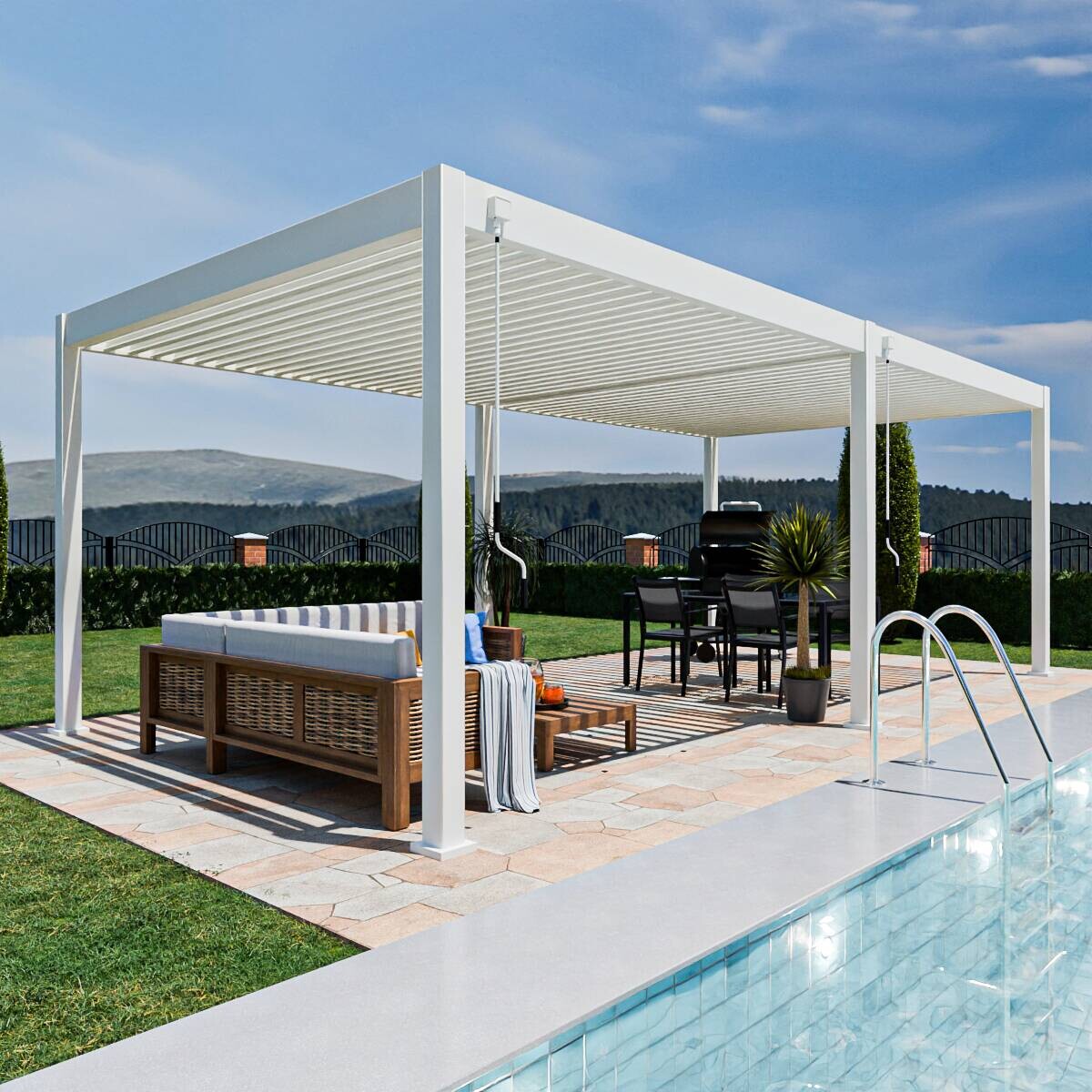 PergoLine Pergola Superior weiß Aluminium B/H/L: ca. 720x255x360 cm
