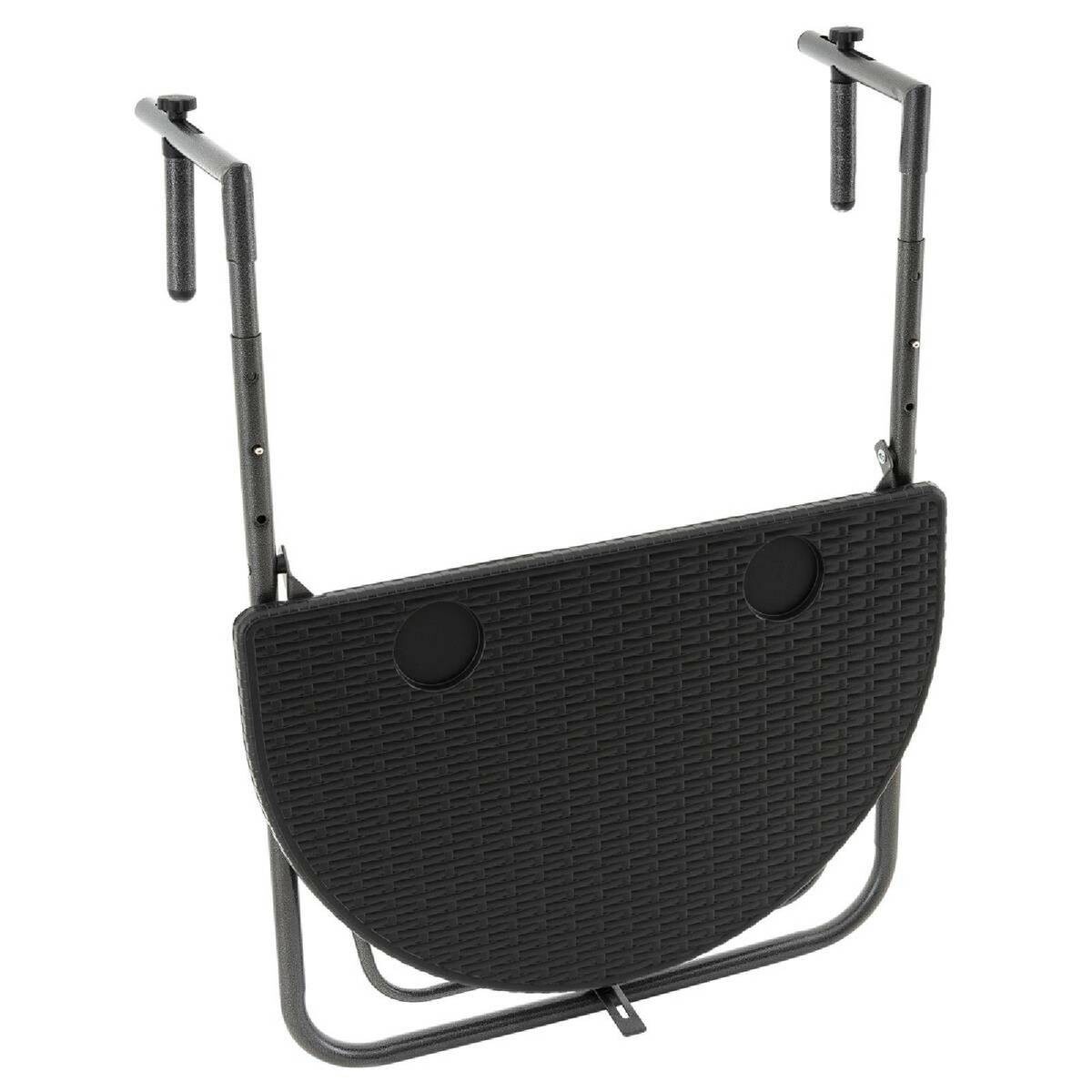 VCM Balkonhängetisch schwarz Polyrattan B/H/L: ca. 59x83x40 cm