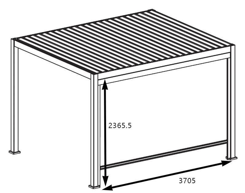 Mirador Sonnenrollo für Pergola Classic und Deluxe anthrazit Aluminium B/H/L: ca. 370,5x236,5x7 cm