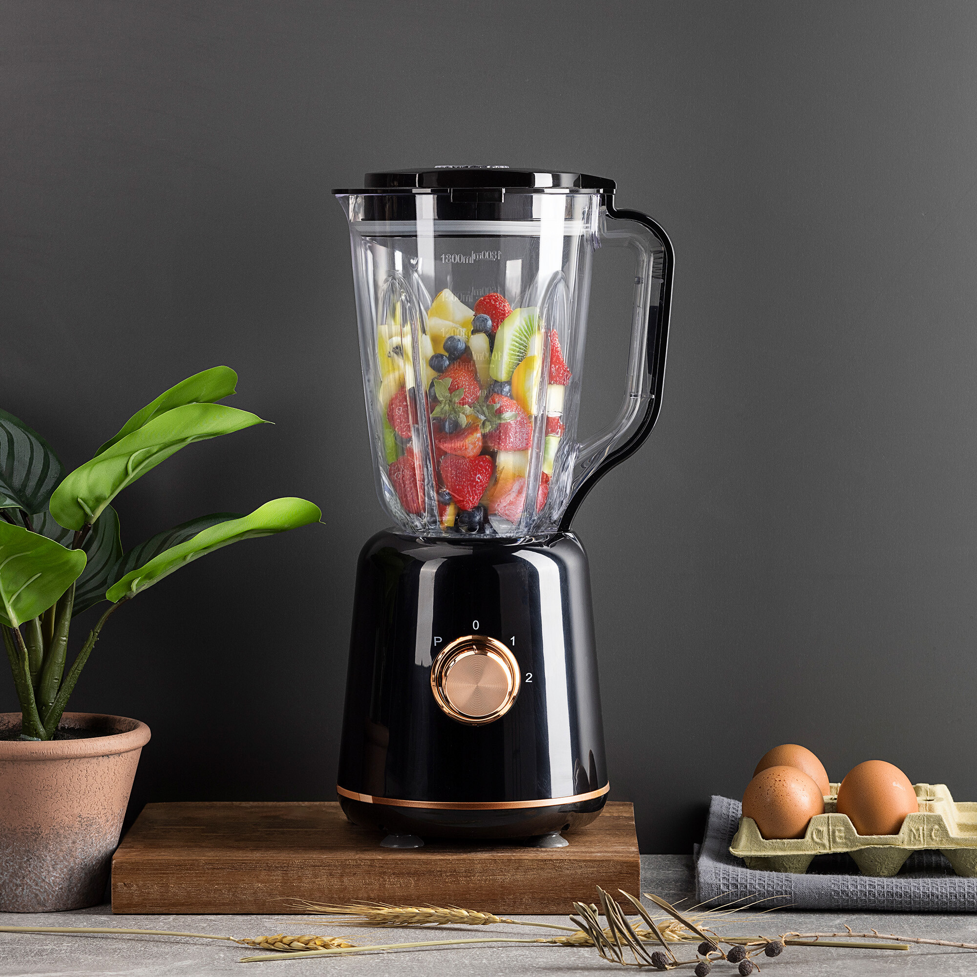 BERGNER Stabmixer schwarz Stahl Kunststoff B/H/L: ca. 18x40,5x20,5 cm