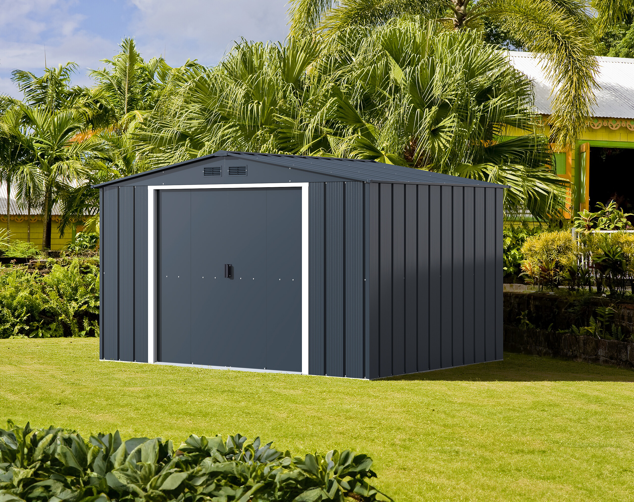 VCM Gerätehaus anthrazit B/H/L: ca. 322x196x234 cm