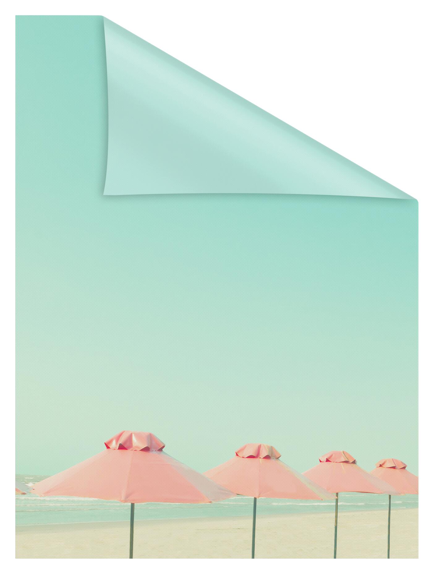 LICHTBLICK Fensterfolie Sonnenschirme Meer Sonnenschirme türkis rosa B/L: ca. 50x50 cm