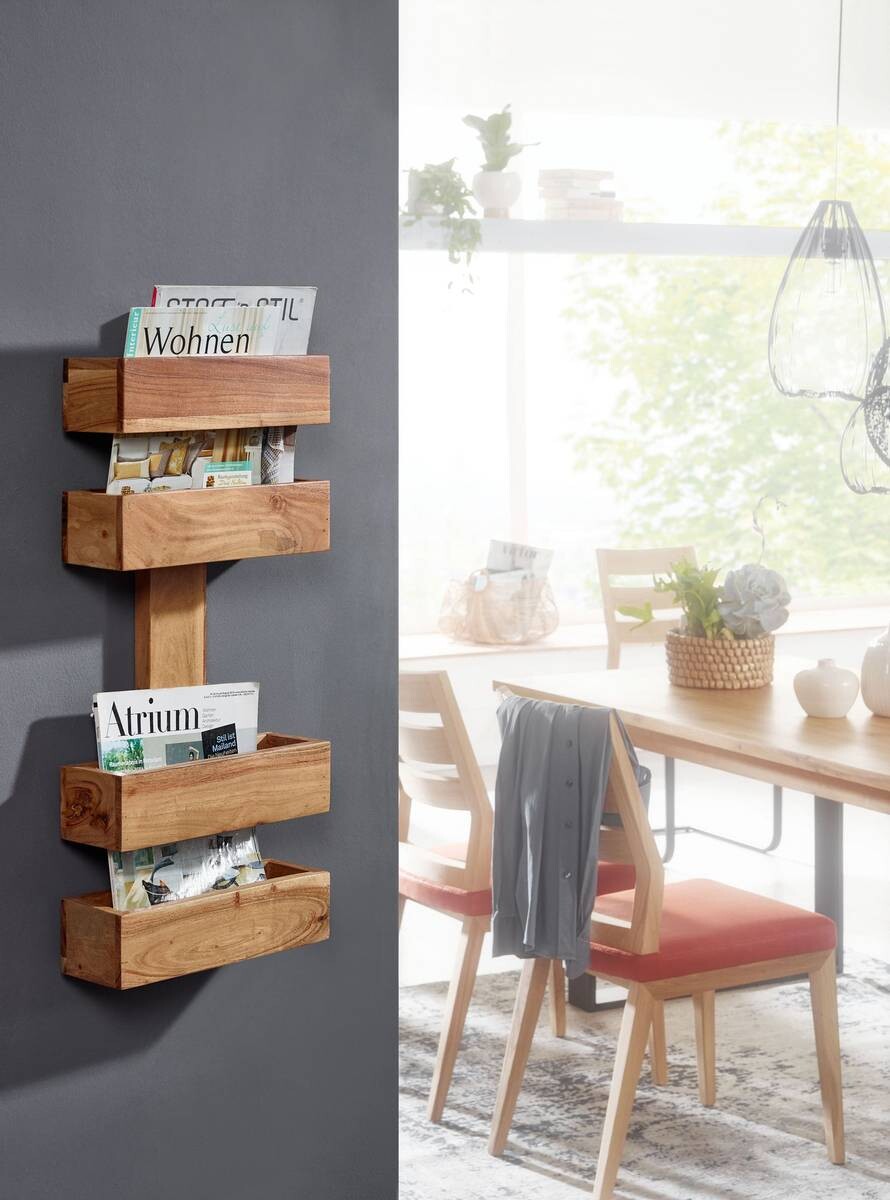 Zeitungsständer natur Akazie B/H/T: ca. 30x72x10 cm