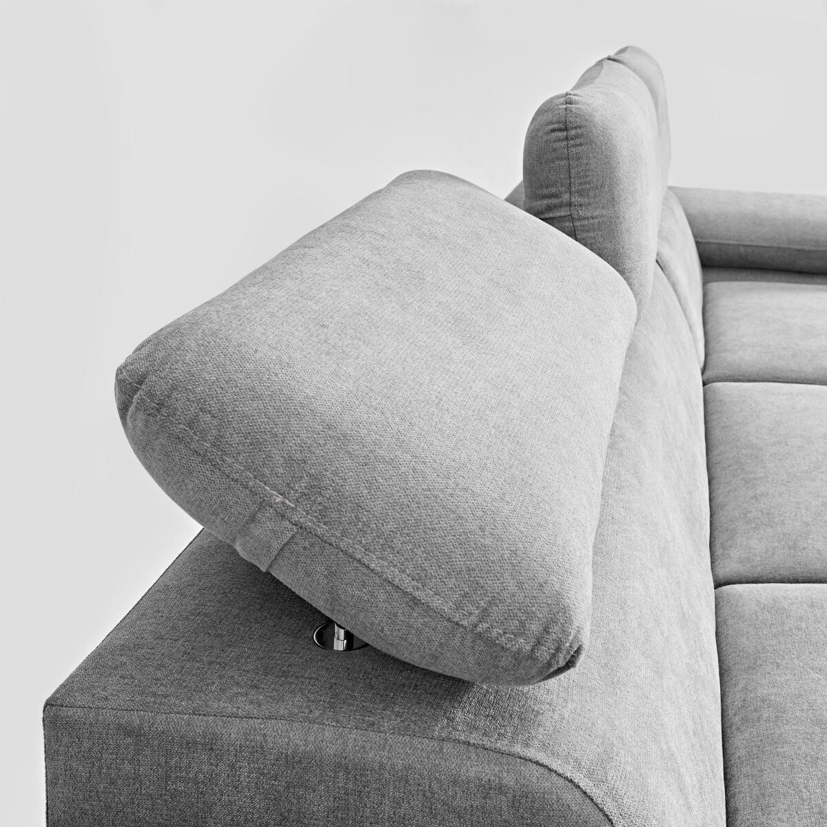 Ecksofa mit Bettfunktion und Bettkasten graubraun