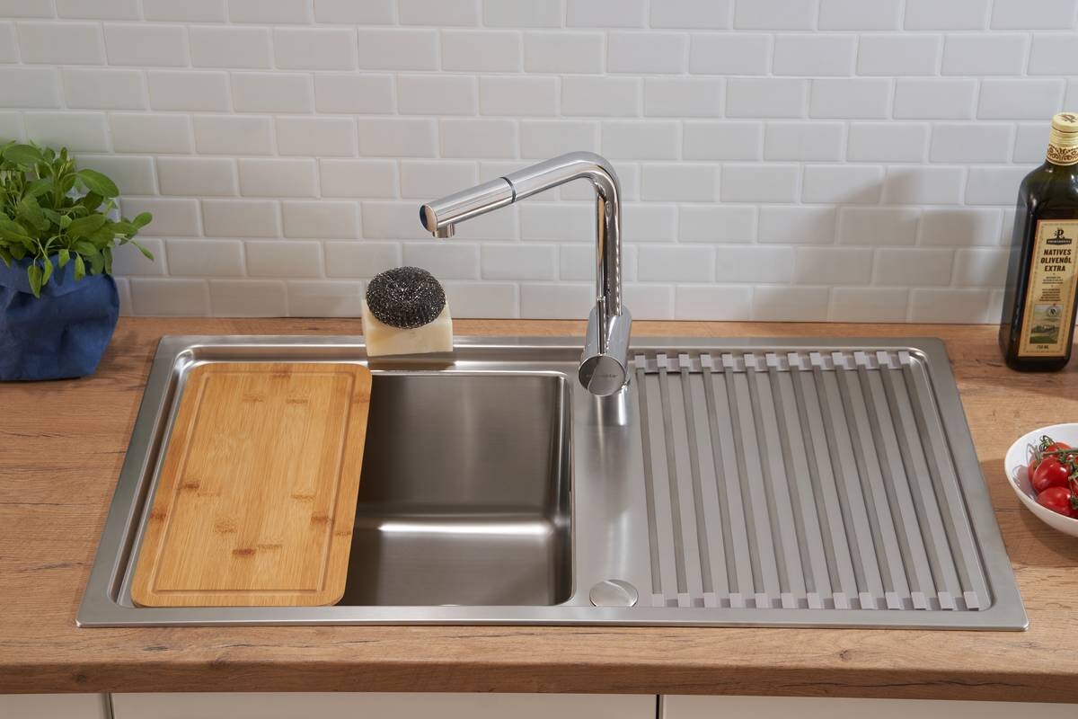 Respekta Einbauspüle Chicago 86 x 50 Edelstahl B/H/T: ca. 86x19x50 cm