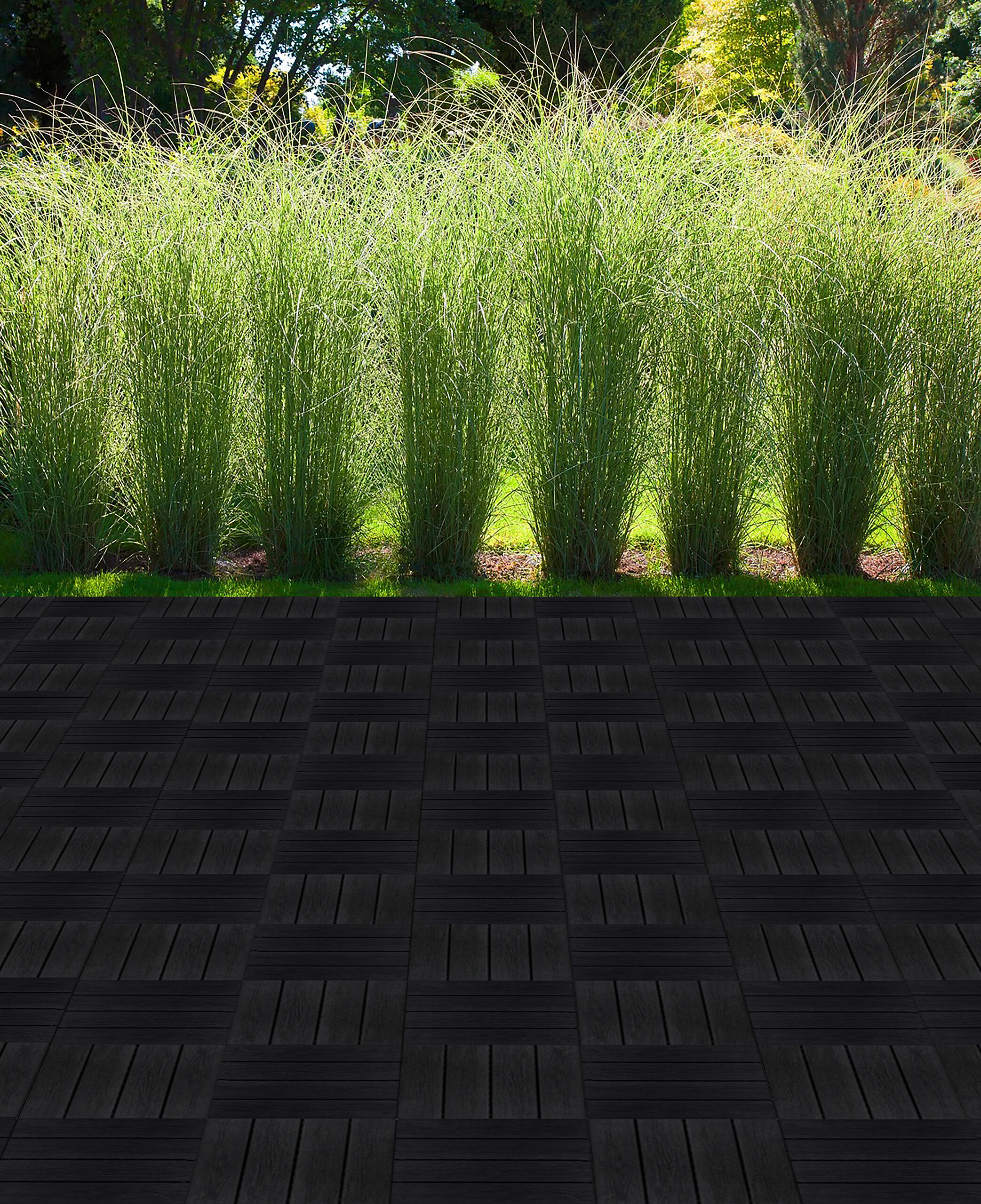 POCOline Terrassenfliese WPC, 6 Stück im Paket anthrazit B/L: ca. 30x30 cm