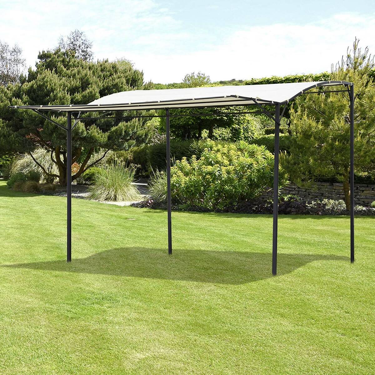 Outsunny Pavillon schwarz Stahl B/H/L: ca. 250x250x300 cm