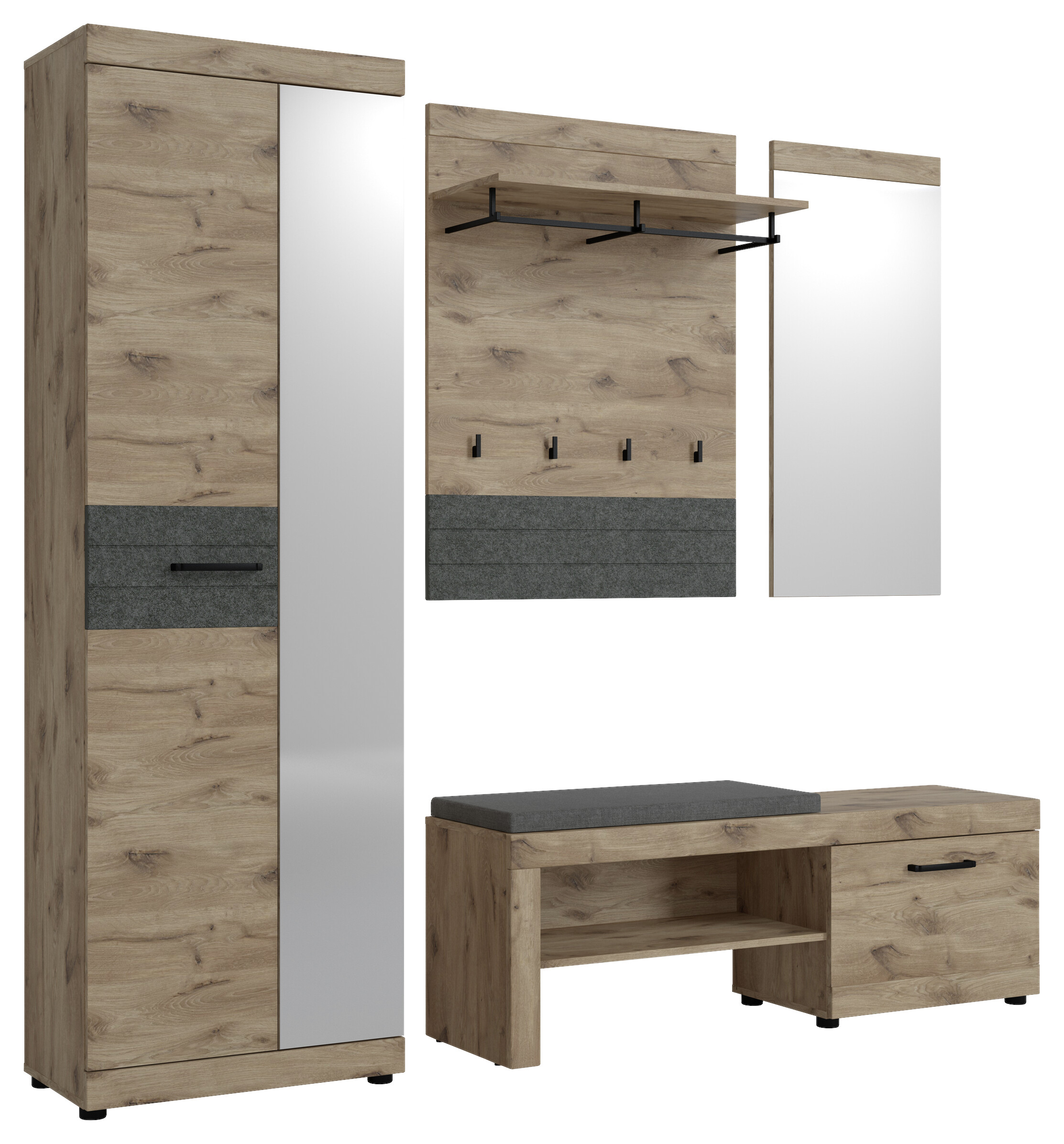 Sitzbank Roxy Eiche Viking Nachbildung B/H/T: ca. 139x52x38 cm