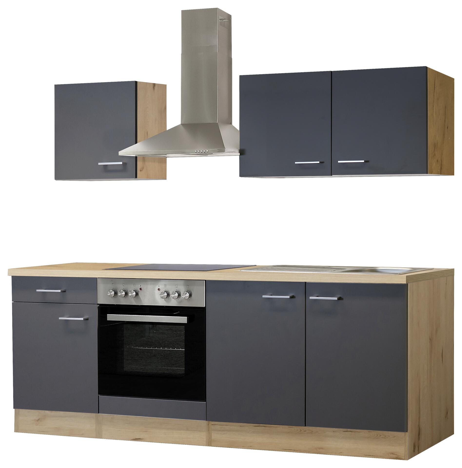 Flex-Well Küchenblock Morena Basalt matt B/H/T: ca. 210x200x60 cm