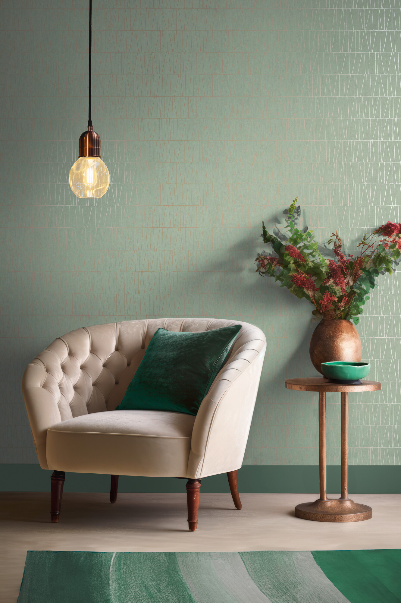 A.S.Creation Vliestapete grün gold B/H/D: ca. 53x1005x8,4 cm