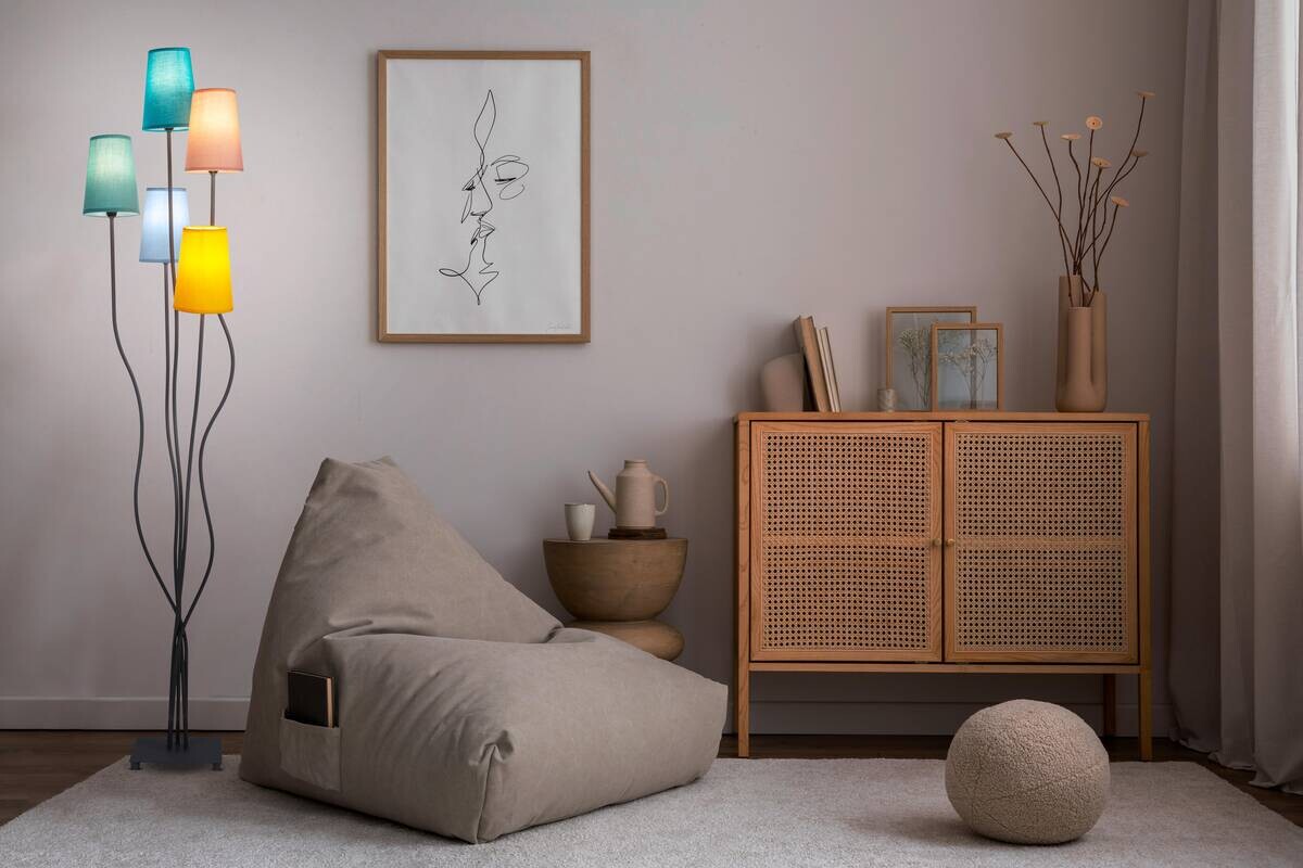 Näve Leuchten Stehleuchte 2074761 multicolor Metall Textil B/H/T: ca. 35x163x40 cm 5 Brennstellen