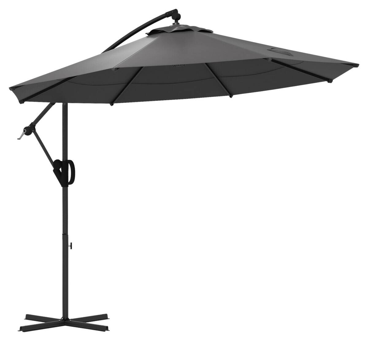 Outsunny Ampelschirm grau Metall B/H/L: ca. 293x260x293 cm