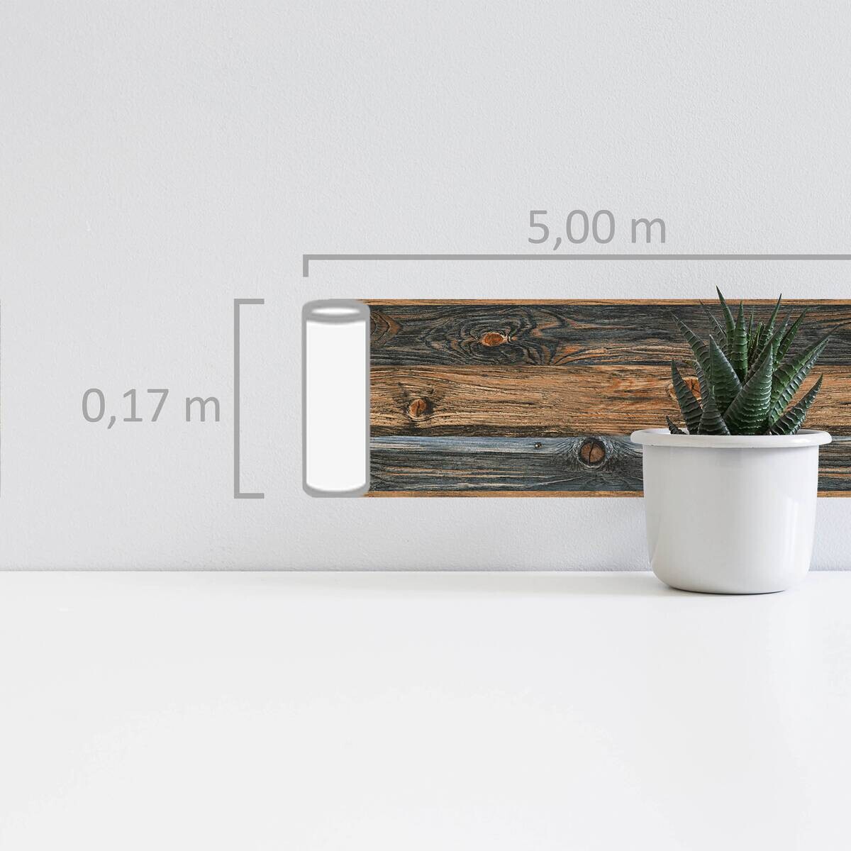 A.S.Creation Bordüre braun beige grau B/H/D: ca. 17x500x5,5 cm