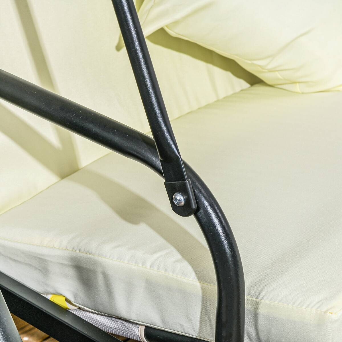 Outsunny Hollywoodschaukel cremeweiß Polyester B/H/L: ca. 125x170x200 cm