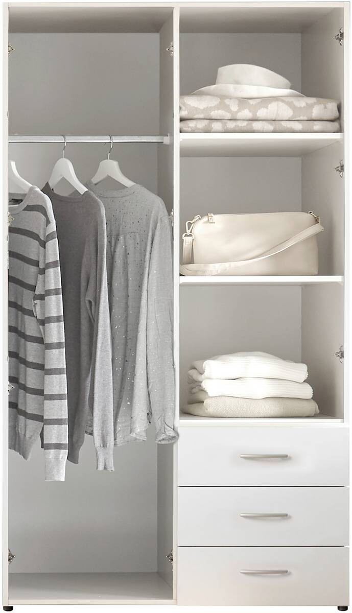 Kleiderschrank Harry weiß B/H/T: ca. 100x177x50 cm