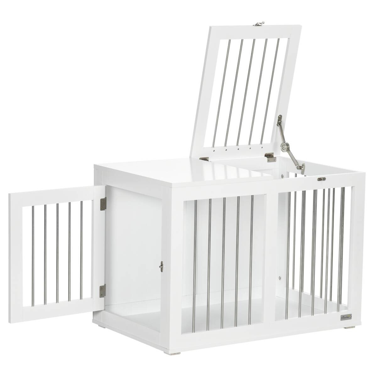 PawHut Hunde-Zubehör weiß Edelstahl B/H/L: ca. 50x80x56,5 cm