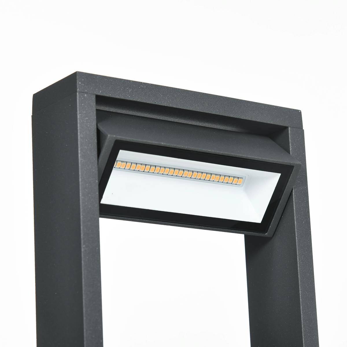 Gartenlampe mit LED dunkelgrau Aluminium Glas Gummi B/H/L: ca. 5x90x16 cm