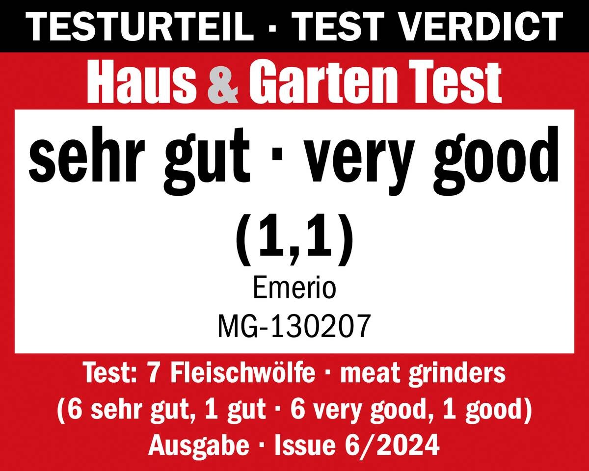 Emerio Fleischwolf MG-130207 schwarz silber Kunststoff Edelstahl B/H/T: ca. 13x21x24 cm