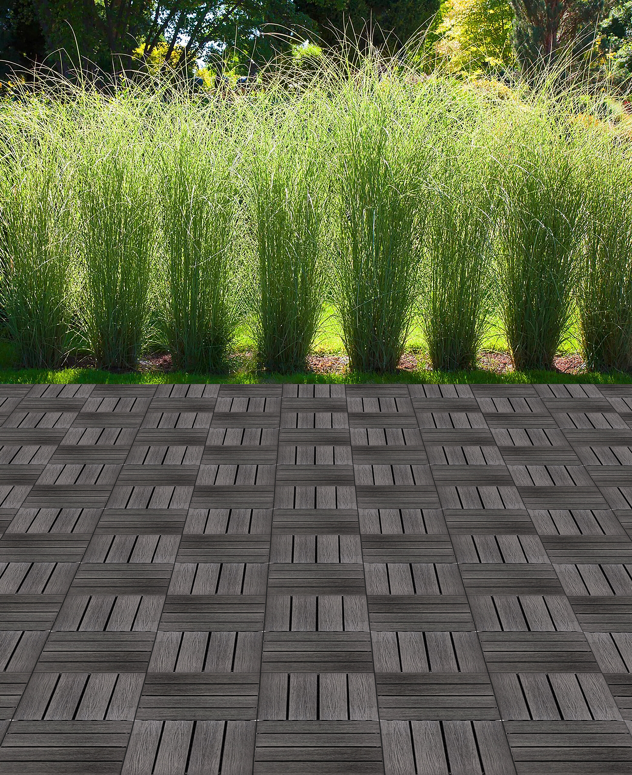 POCOline Terrassenfliese WPC, 6 Stück im Paket grau B/L: ca. 30x30 cm