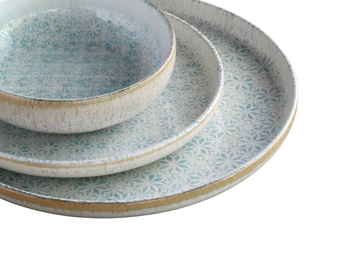 CreaTable Tafelservice Uno Emiliana blau Steinzeug 12 tlg.