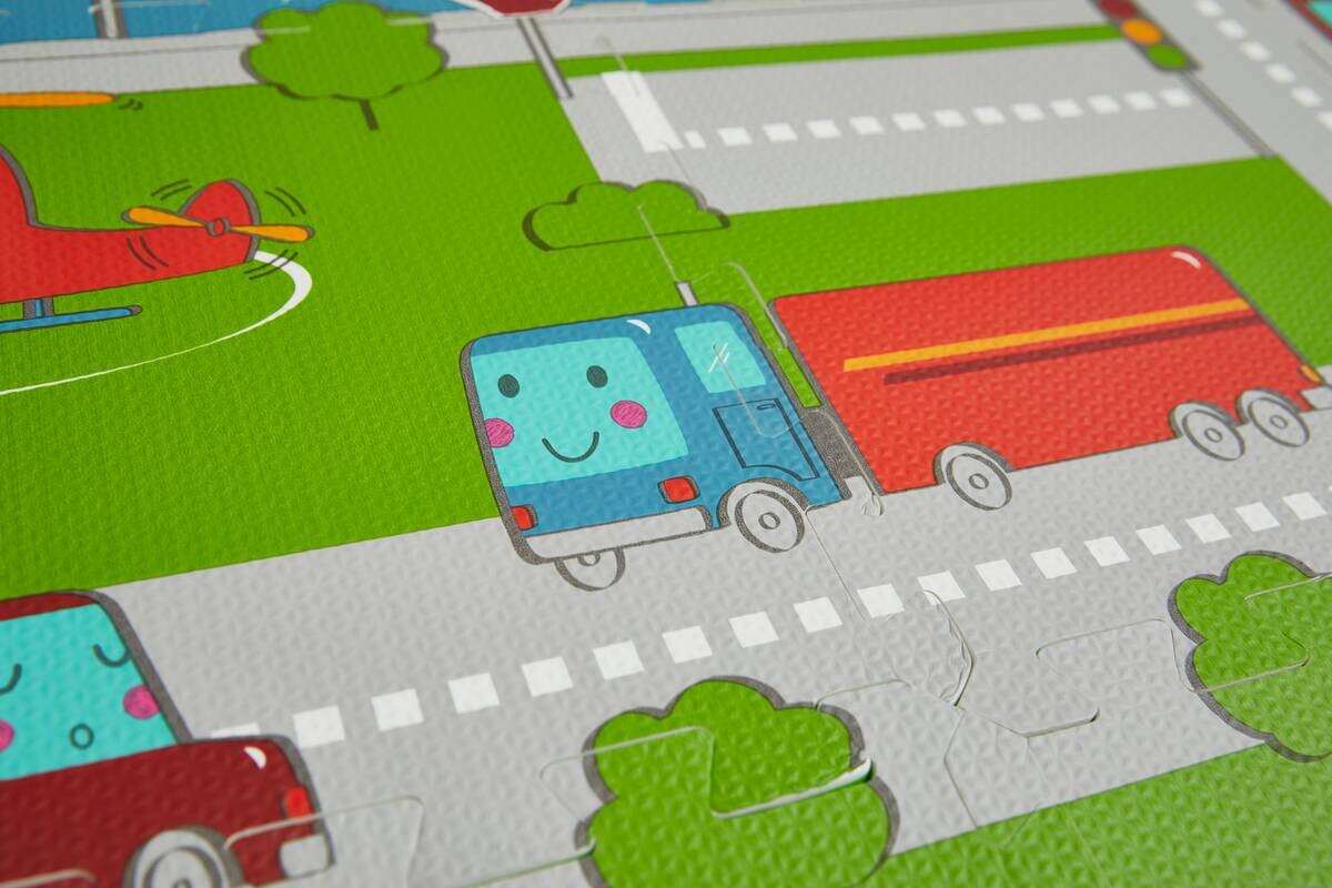 Puzzlematte Straßen bunt B/H/L: ca. 90x1x90 cm