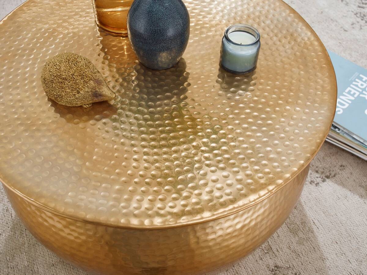 Wohnling Couchtisch gold Aluminium B/H/T: ca. 60x30x60 cm