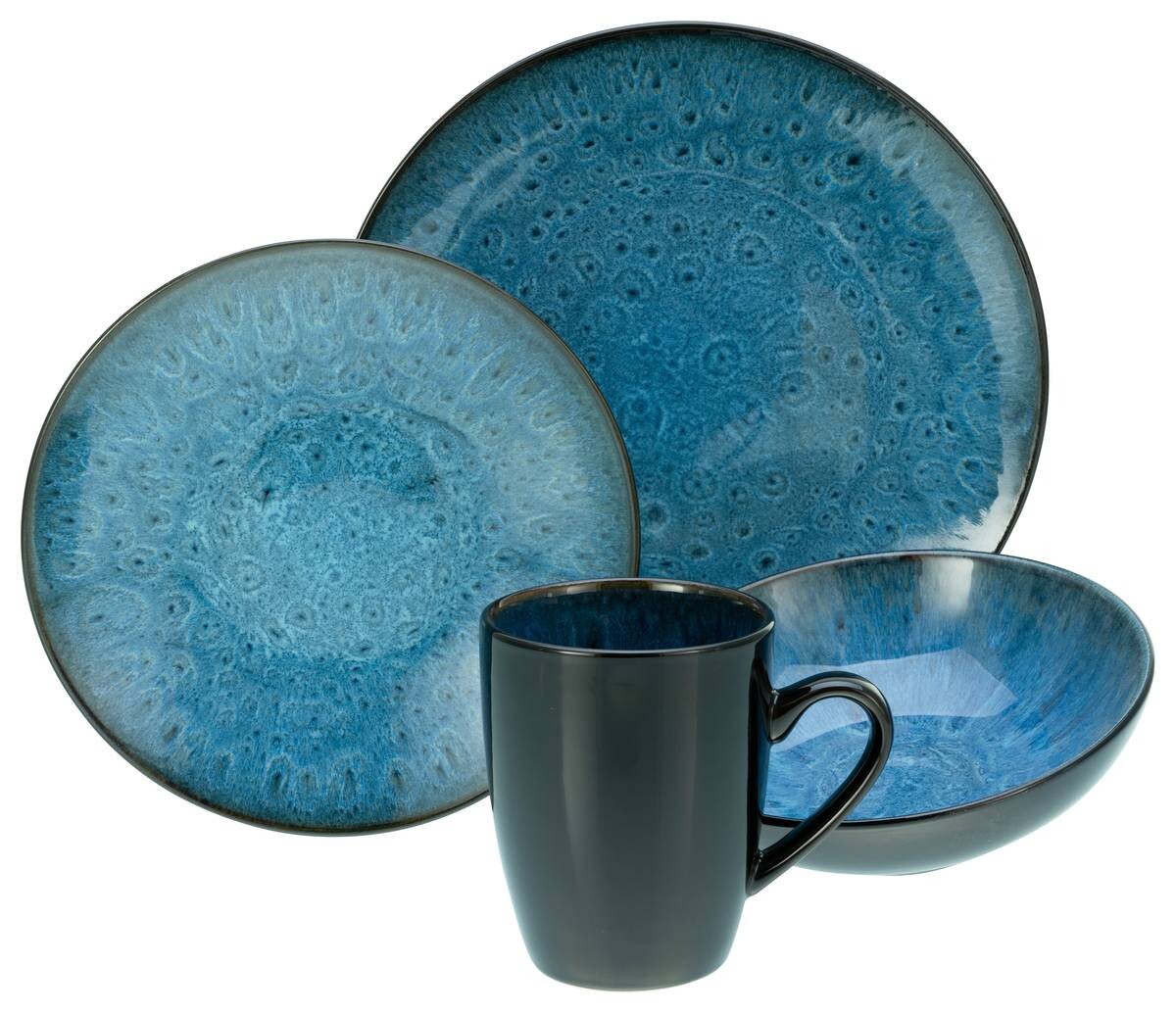 CreaTable Kombiservice Capri blau Keramik 16 tlg.