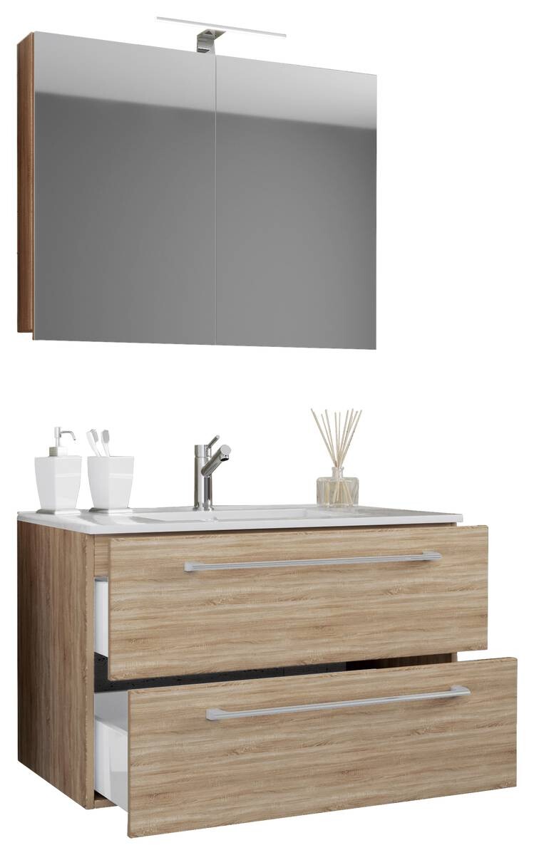 Waschplatz 3tlg-Badinos Eiche Sonoma Nachbildung B/H/T: ca. 60x50x46 cm