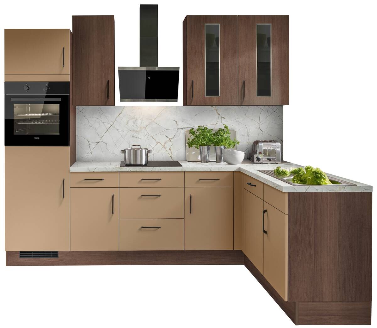 Impuls Winkelküche IP 3150 Caramel B/T: ca. 275x175 cm