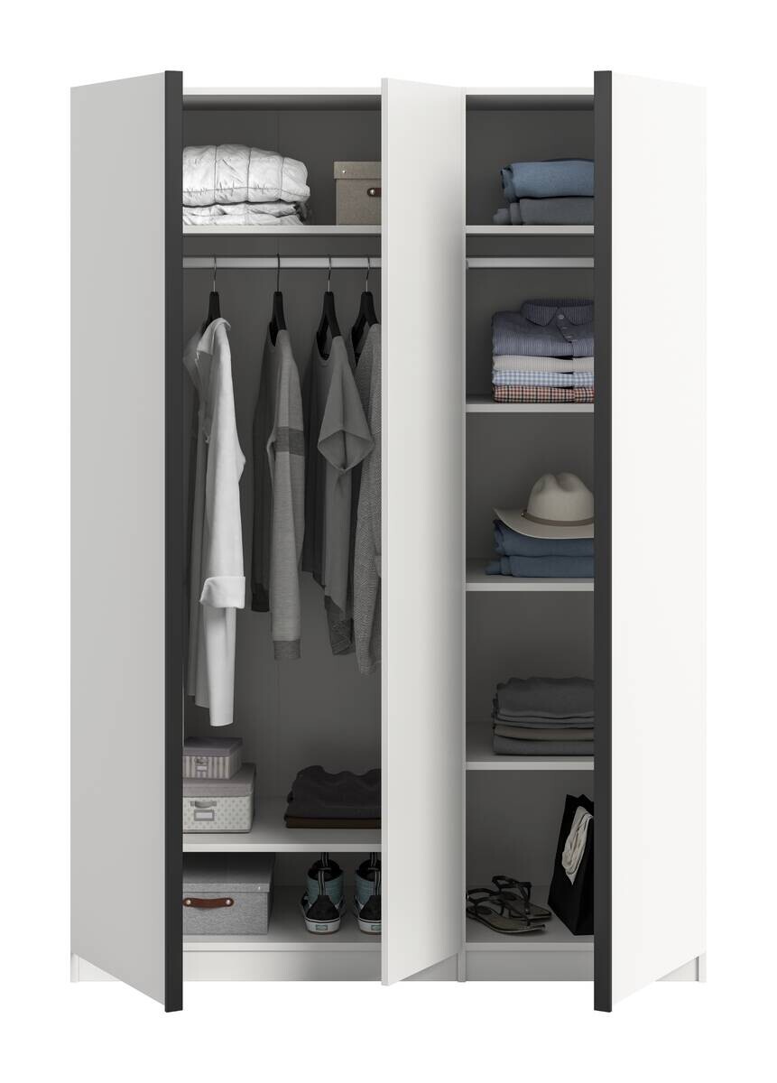 Kleiderschrank OAKLAND weiß B/H/T: ca. 130x183x53 cm