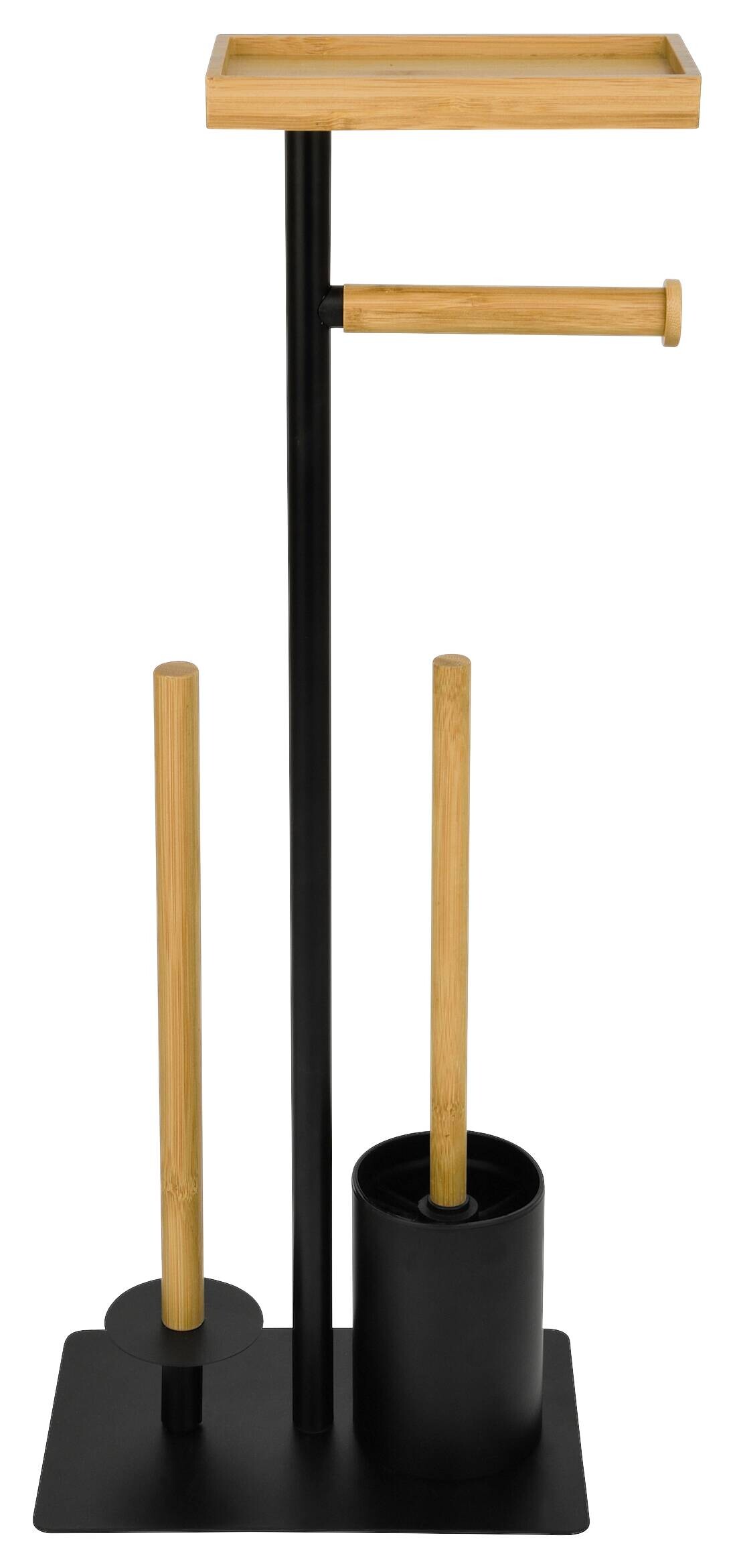 POCOline Stand-WC-Garnitur Nordic Black schwarz hellbraun Edelstahl