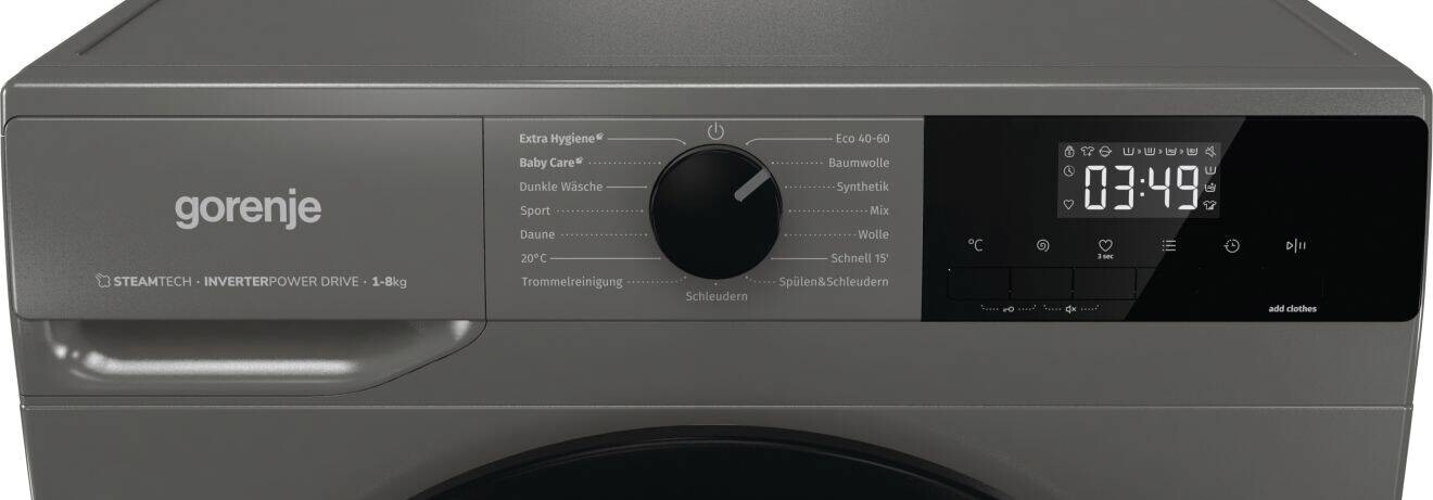 Gorenje Waschmaschine WNHEI84APSA/DE titanfarbig B/H/T: ca. 60x85x54 cm ca. 8 kg