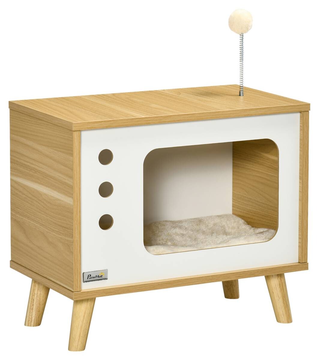 PawHut Katzenhaus beige Spanplatte B/H/L: ca. 28x43x50 cm