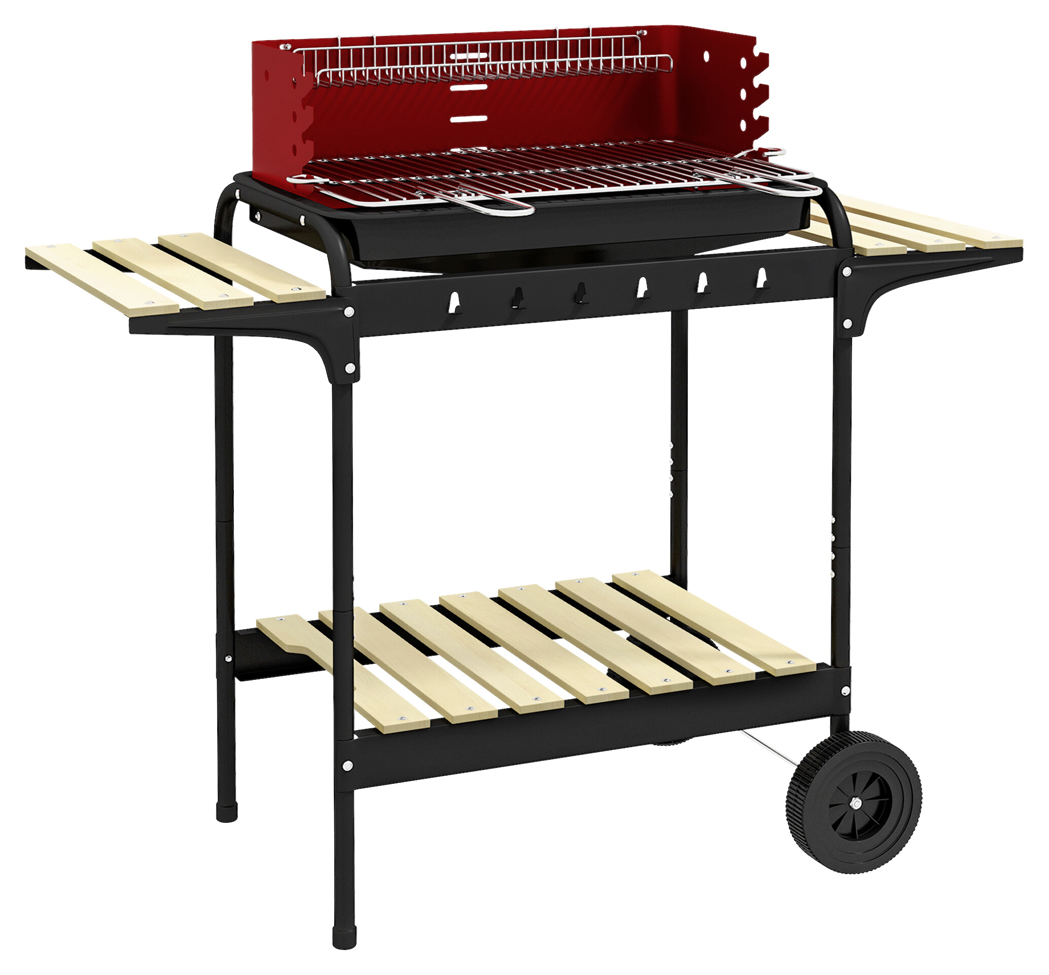 Outsunny Holzkohlegrill Metall B/H/L: ca. 47x95x103 cm