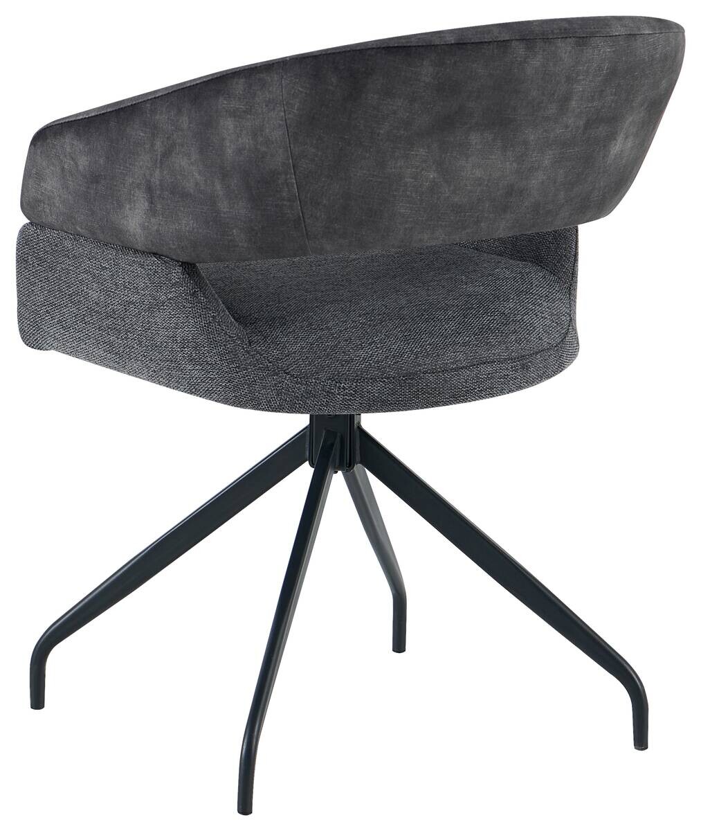 Stuhl Miami anthrazit Webstoff Samtoptik B/H/T: ca. 61x84x64 cm