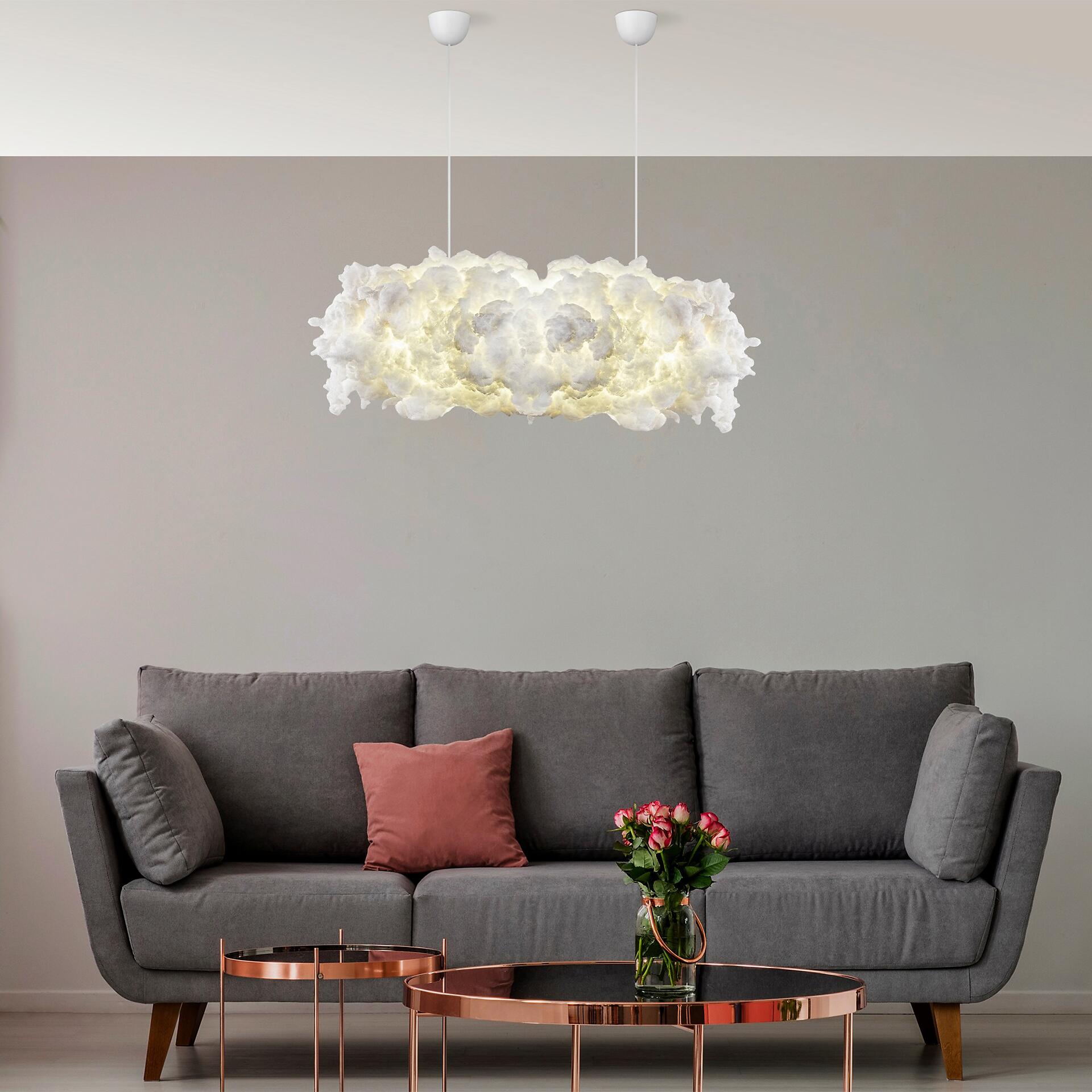 Opviq Pendelleuchte Serene weiß B/H/T/L: ca. 90x80x45x90 cm E27 1 Brennstellen