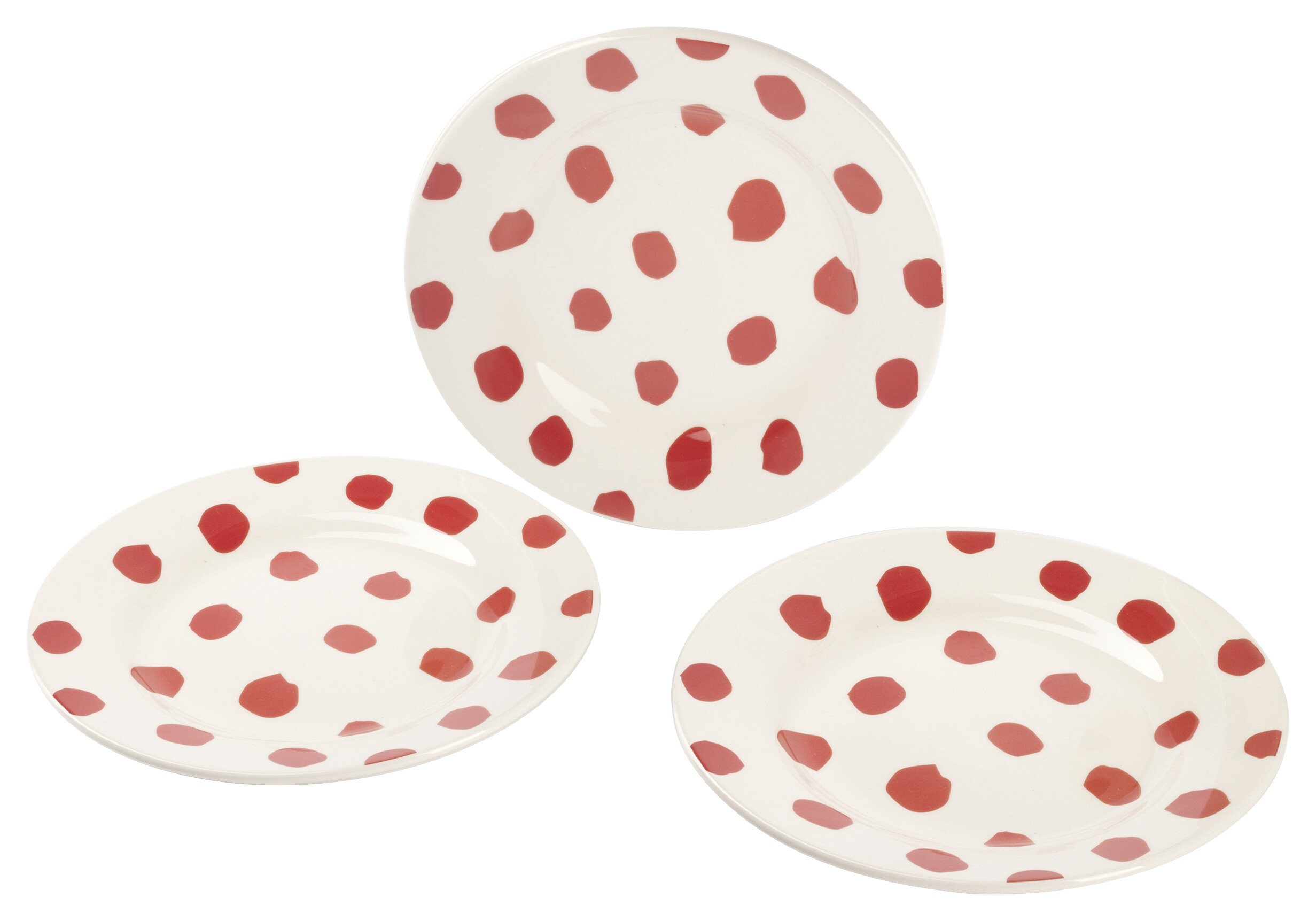 CASA SAMANTHA Teller SABOR rot Steinzeug 3 tlg.