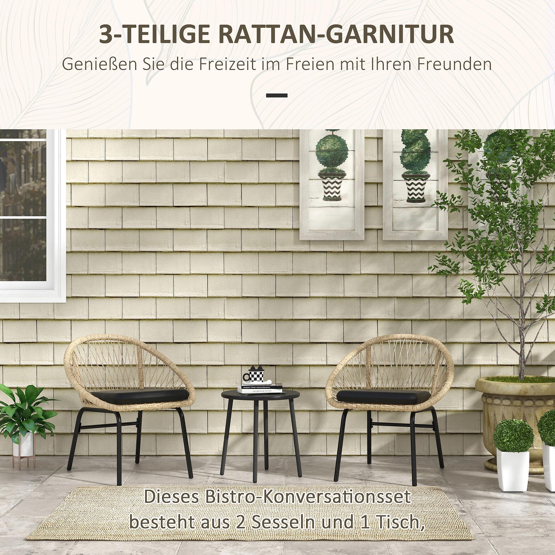 Outsunny Sitzgruppe gelb Polyester B/H/L: ca. 63x70x73 cm