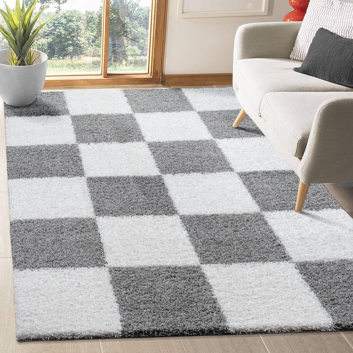 Sanat Hochflorteppich MILANO hellgrau B/L: ca. 200x290 cm