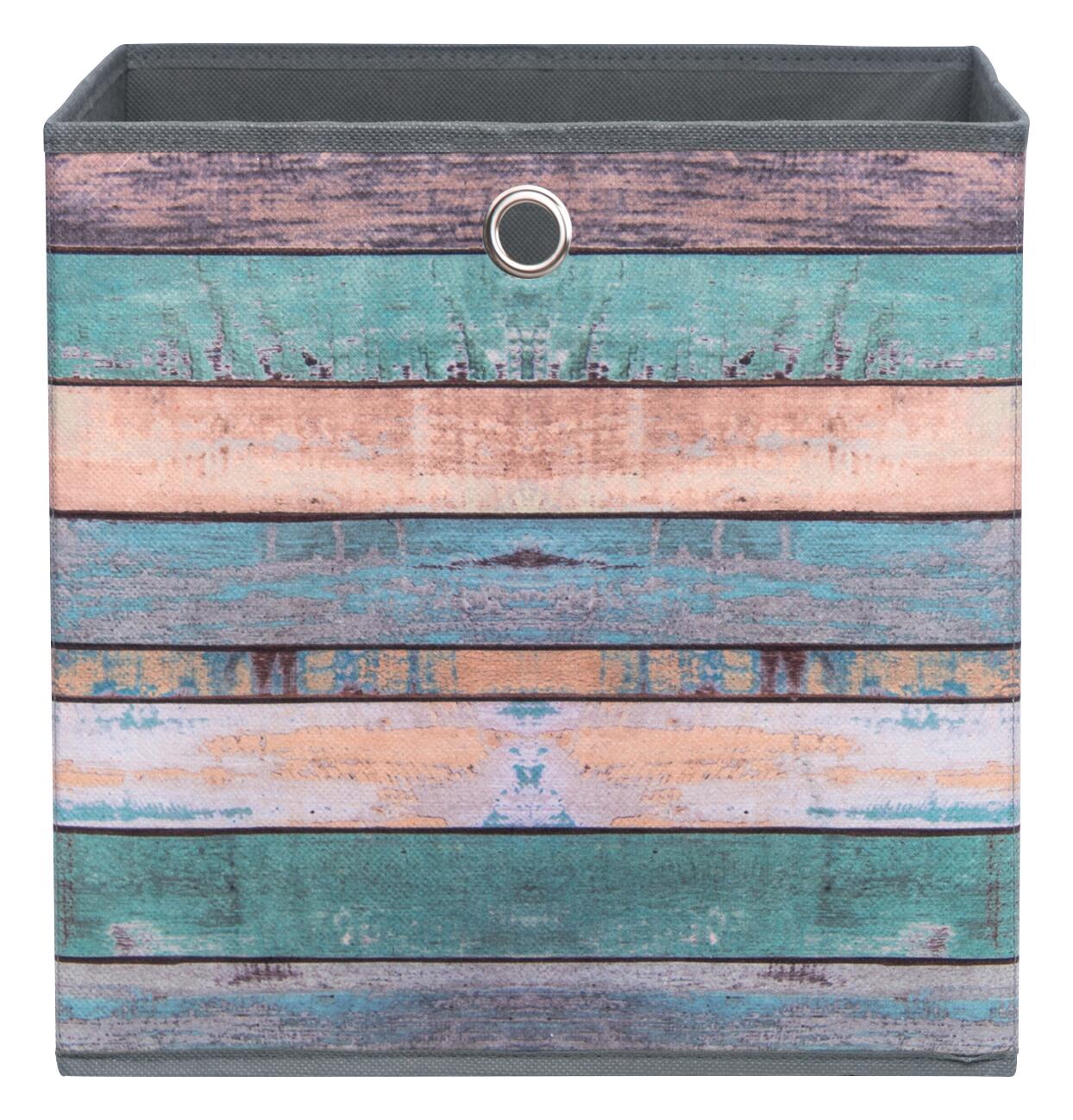 Motivbox Wood bunt anthrazit B/H/T: ca. 32x32x32 cm